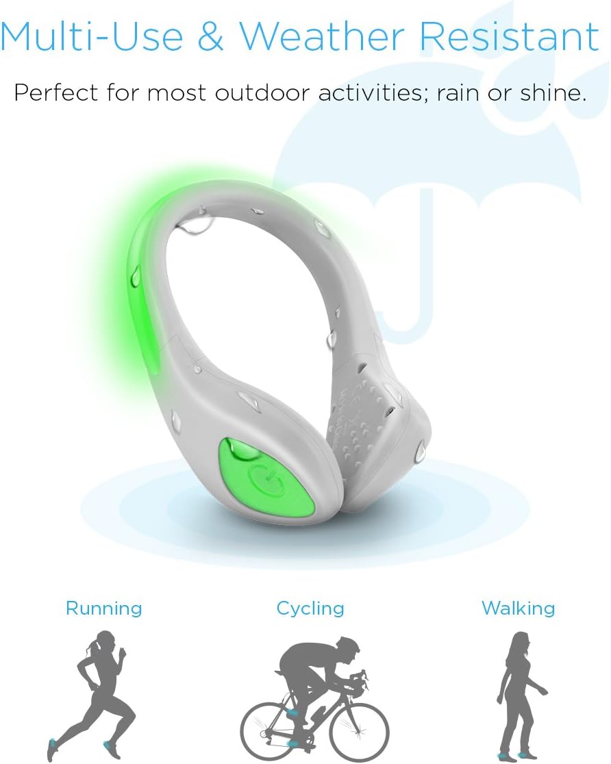 Aduro Shoe Lights Night Running Lights for Runners Light Reflective Color Strides for Running (2X Pack), Cycling, Walking for Increased Visibility & Safety