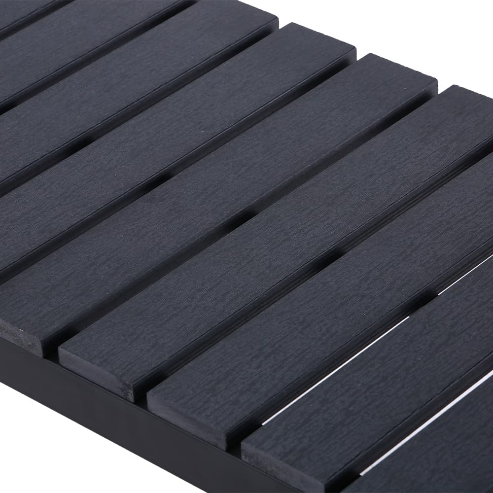 Mingone Gartenbank wetterfest, Harzbank 2-Sitzer 120 x 40 x 45 cm (Schwarz) | Bank Outdoor , Gartenbank Holz & Metall, Balkon Bank für Garten Balkon & Flur,Sitzbank 200 kg