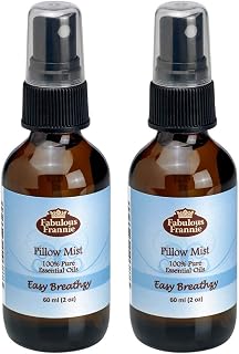 Fabulous Frannie Easy Breathzy Essential Oil Pillow or Room Mist A Perfect Blend of Eucalyptus, Peppermint and Cajeput Pure Essential Oils 2 Ounce (Pack of 2)