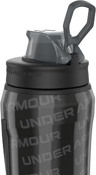 Under Armour 28oz Playmaker Squeeze Insulated 2 - Sports Water Jug, Leak Resistant for Baseball, Football & More, Black