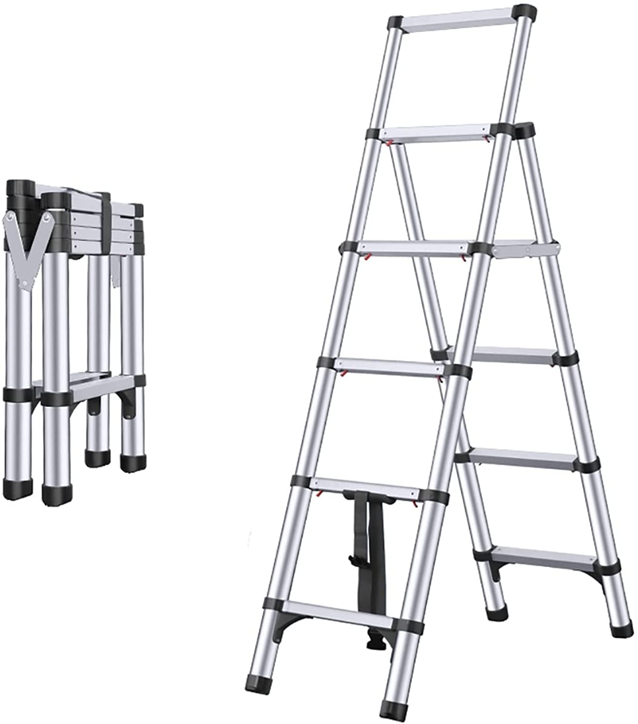 Buy Telescoping Ladder One Button Retraction Aluminum Telescopic
