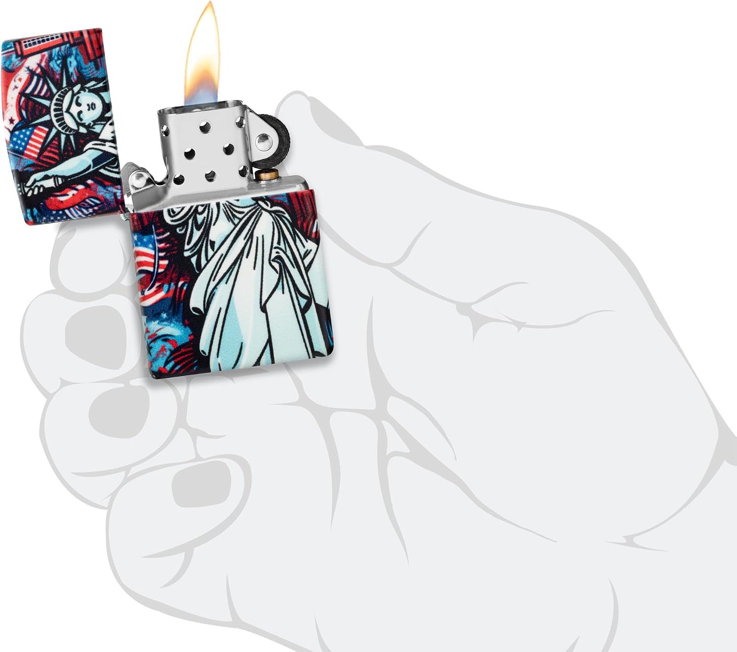 Zippo Lady Liberty Design 540 Matte Pocket Lighter