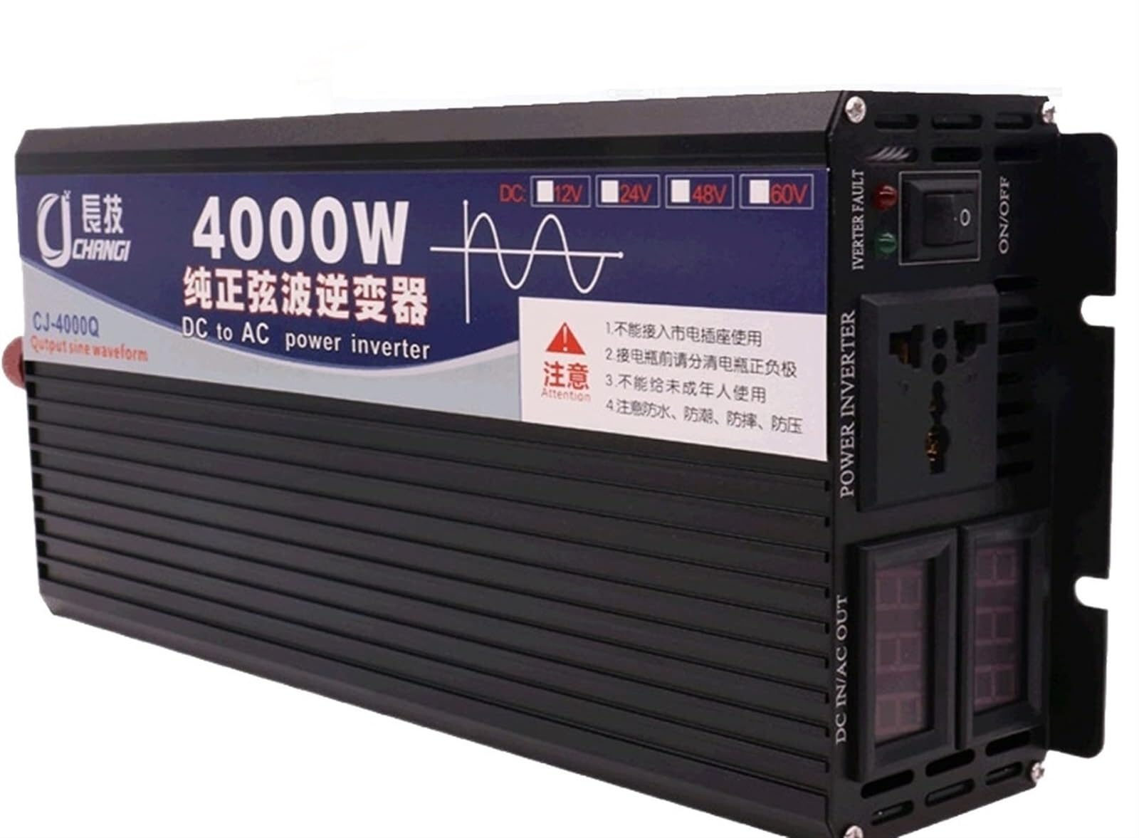 Convertisseur 12V vers 110V 4000W à double affichage LCD numérique