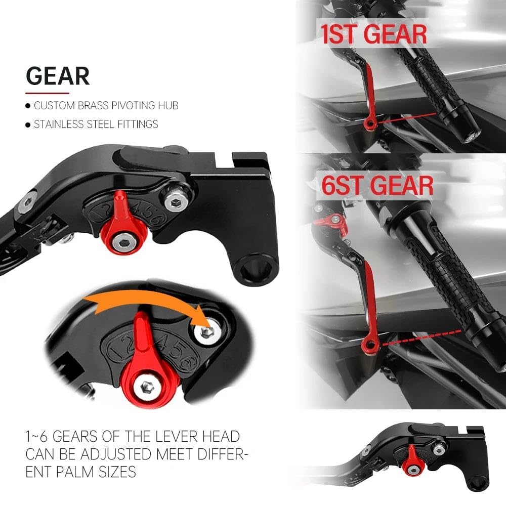 pour CBR954RR pour CBR 954RR pour CBR 954 RR 2002 2003 Leviers Embrayage Frein Moto Poignées Guidon Extrémités Réglables Extensibles Frein Main Embrayage Leviers(20)