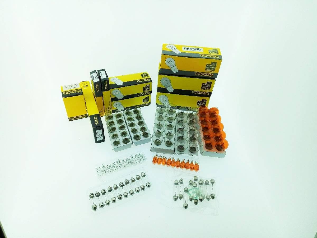 90tlg Kleinlampenpaket Werkstattware Autolampen 12V Glühlampe Glassockellampe Glühbirne Soffitte KFZBeleuchtung 10x P21/5W 10x P21W 10x PY21W 10x R10W 10x R5W 10x W5W 10x WY5W 10x C5W 10x C10W