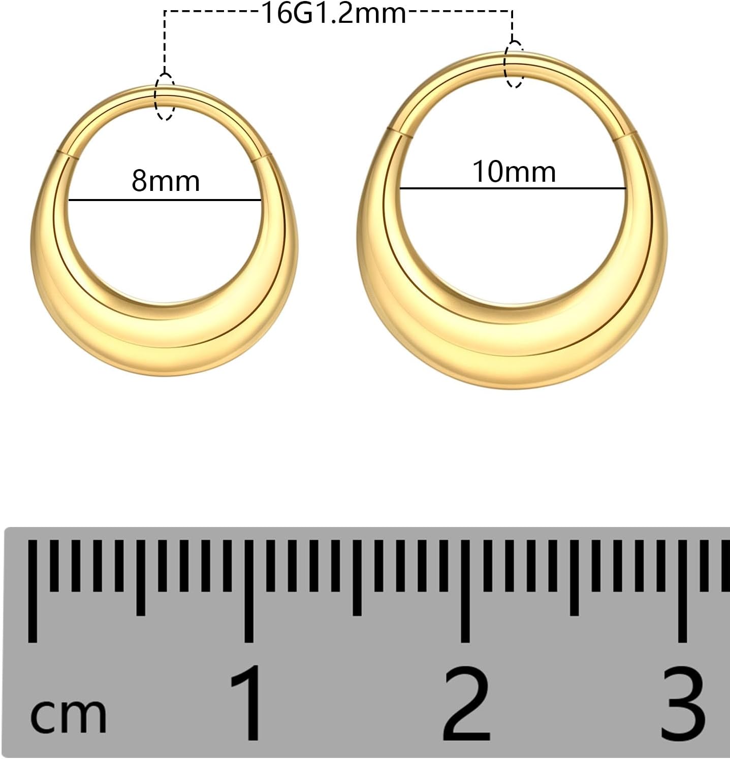 Xpircn ASTM F136 Titanium Nose Rings 16G 8mm 10mm Septum Rings Cartilage Helix Conch Earrings Nose Rings Hoops Nostril Lip Daith Rook piercing jewelry - Image 2