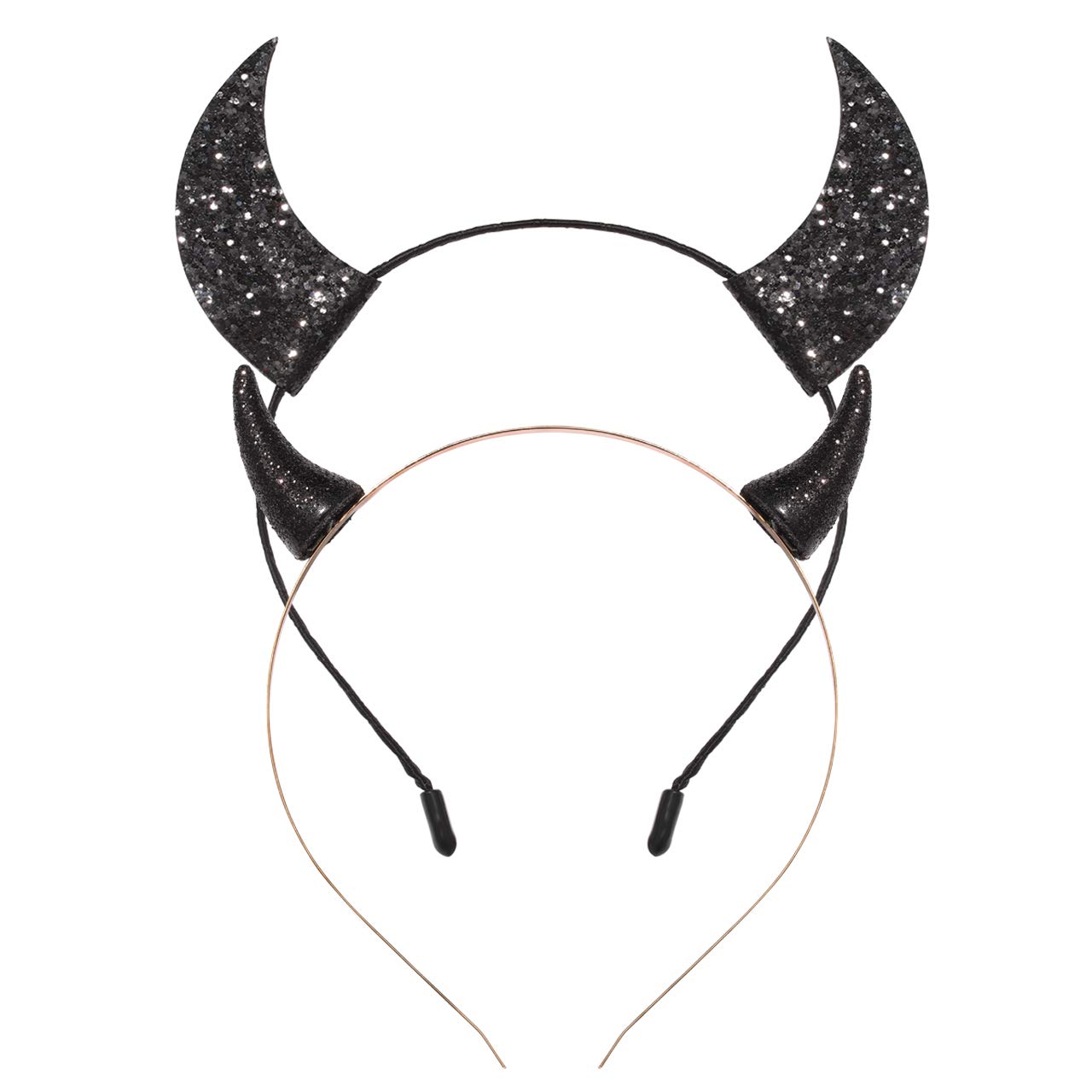 Halloween Headband Devil Horns Headband Glitter Red Devil Ears Hairband Halloween Costume Horns Cosplay Party Accessory For Women Girls Men