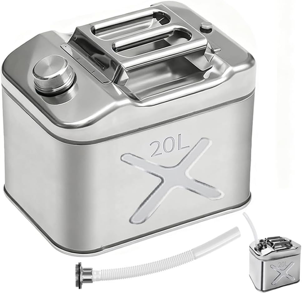 2.6 Gallon 10QT Stainless Steel Cooking Oil Storage Can with Spout Exhaust Valve - Grade 304 Food Oil Dispenser for Restaurants Food Trucks & Camping | Easy-Pour Design for Cooking Transport &Use