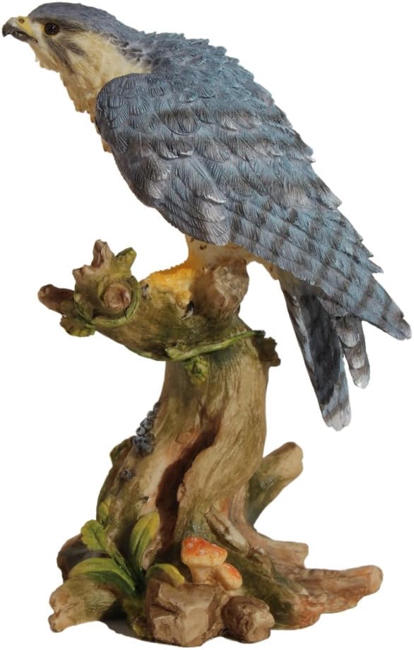 5.25 Inch Peregrine Falcon on Branch Decorative Figurine, Gray and Tan image 5