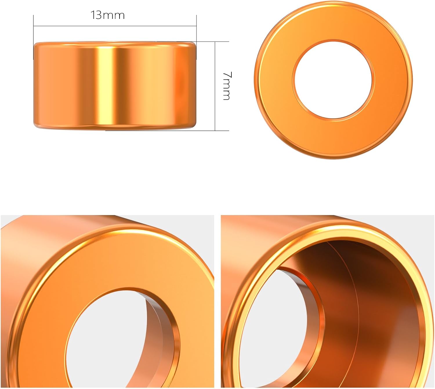 NICECNC Orange Universal Primary Cover Bolt Decorative Trim Rings Compatible with Harley Sportster S RH1250S 2021-2024, Pan America 1250 RA1250 2021-2024, Nightster RH975 2023-2024