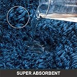 Home Beyond & HB design - Shaggy Bath Mat Rug for Bathroom Floors Toilet - Non Slip Absorbent Plush Washroom Mats - Super Soft Thick Fluffy Microfiber Rugs - Quick Dry (17X24-Inch, Navy)