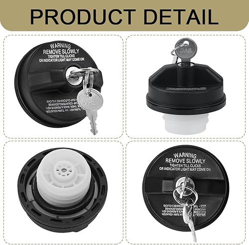 Miniatura 3 de Cerradura de tapa de gasolina, tapa de gas con llave para Toyota 4Runner Tacoma Honda CRV Tundra Acura Infiniti Nissan Buick Cadillac GMC Chevy,