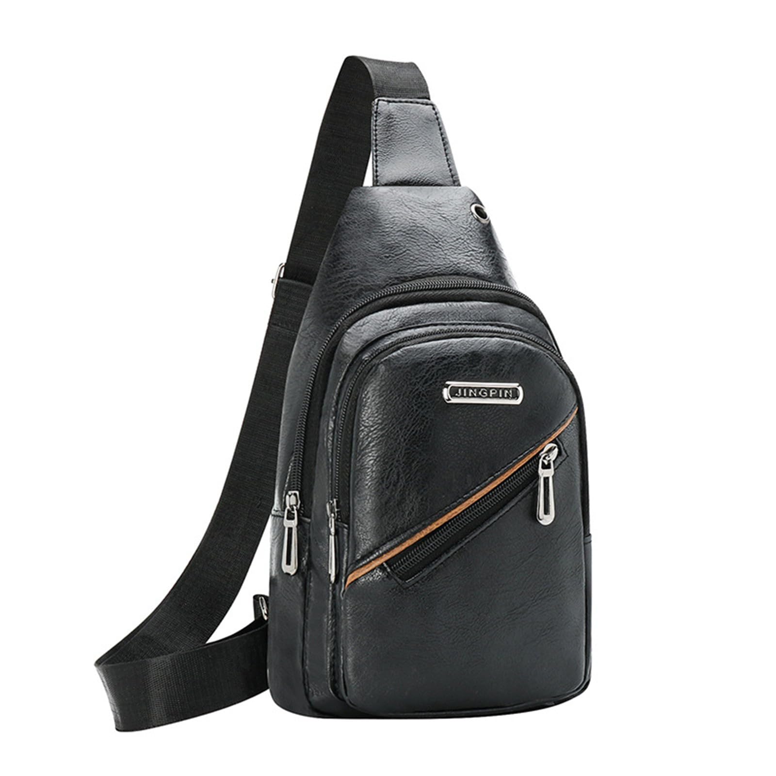 Crossbody Bags Multi-pocket Adjustable Convertible Shoulder Daypack PU Leather Phone Money Holder Zip Up Chest Bag