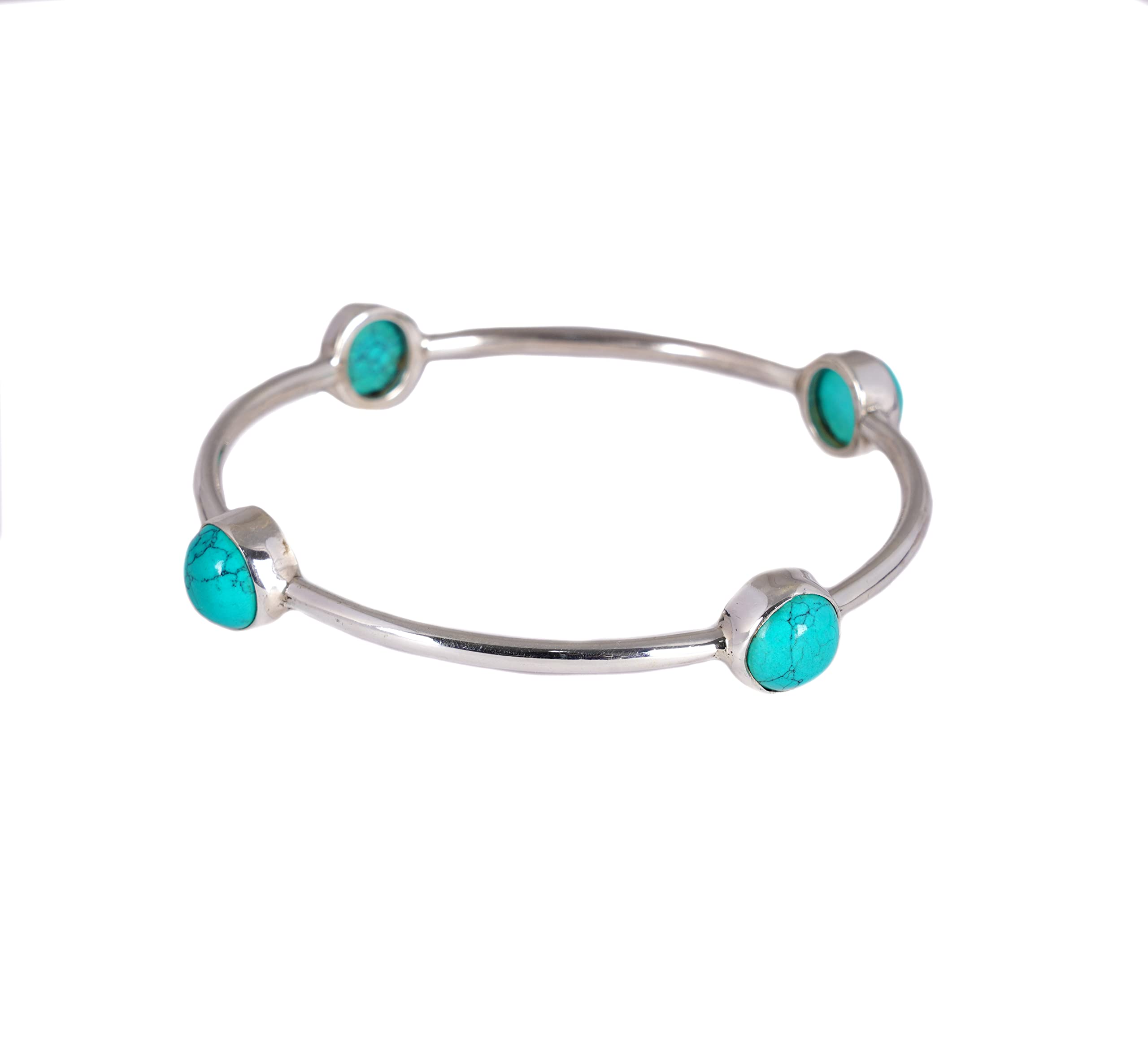 Shyle 925 Sterling Silver Bangle/Bracelet, Essence Turquoise Bangles,Well Stamped with 925,Traditional Silver Jewellery, Handcrafted Silver Oxidized Bangle/Bracelet, Womens Accessory (210) (B0BM96PKZL) Amazon Price History, Amazon Price Tracker