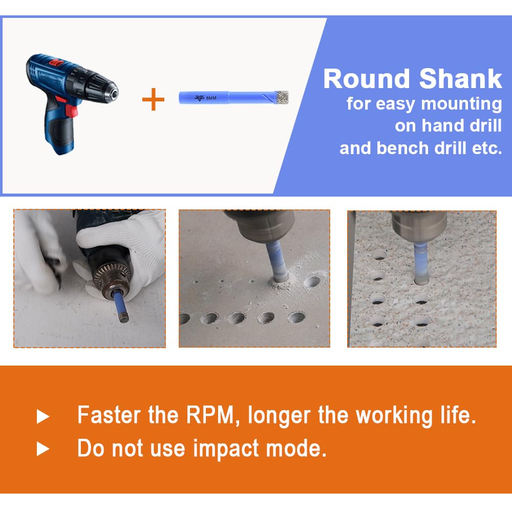 Kit Sega A Tazza EXFEIN 10 Pezzi - Punte Diamantate Per Piastrelle E Marmo Adattatore SDS Trapano - Foto 2