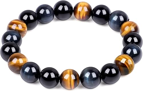 Miniatura 10 de Protection Bracelet-Natural Black Obsidian bracelet for men women- Bring Good luck &Happiness Bracelet- Handmade Bead Stone Crystal Bracelets (10MM