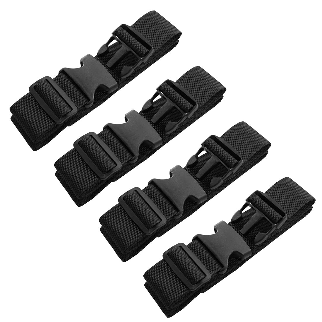 Youteer 4pcs 74″×2″Luggage Straps for Suitcases,Adjustable Suitcase Straps and Heavy Duty Strap Buckle Packing Straps Travel Accessories,Black