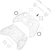 Vista 4 de eXtremeRate Full Set Shell Buttons for Xbox One Elite Series 2 Controller, Clear Replacement Faceplate Back Plate Bottom Shell Case with Buttons for