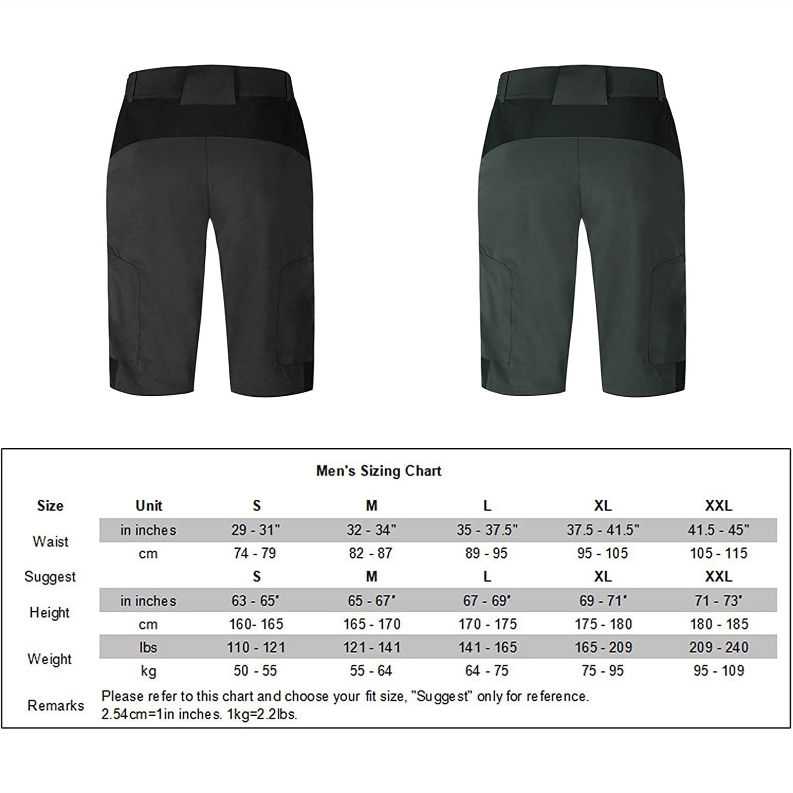 Szorty rowerowe Męskie spodenki rowerowe MTB Spodenki rowerowe Bez wyściełanych spodenek rowerowych Oddychające szybkoschnące spodenki do roweru górskiego Baggy Shorts do jazdy na rowerze na świeżym powietrzu Bieganie na siłownię (kolor: B, rozmiar: C (L)