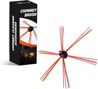 Bluesea 1 Piece Chimney Sweep Brush, Chimney Cleaning Kit Accessories with Hex Key and Adapter for Electric Drill, Durable Nylon Brush for Fireplace Flue Use.