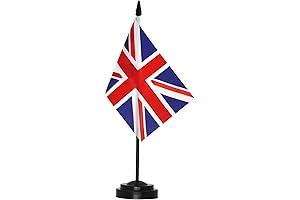 ANLEY UK Deluxe Desk Flag Set - 6 x 4 Inch Miniature...
