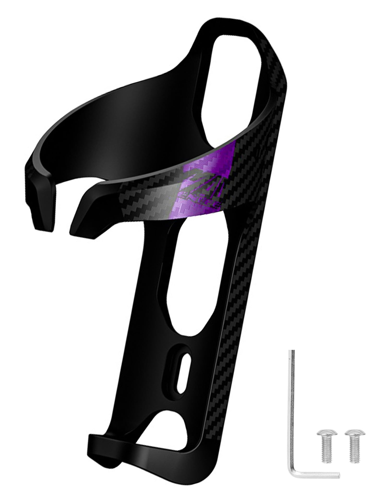 ENLEE for Bottles Diameter: 66-72mm Bike Water Bottle Cage, Lightweight Carbon Purple Bicycle Water Bottle Cage, Water Bottle Cage for Mountain/Road