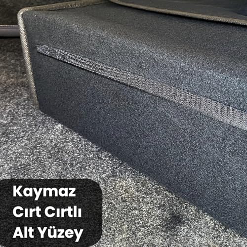 Romofy Oto Bagaj Organizer [Kalın Keçe] - Kapaklı Toparlayıcı Bagaj Çantası - Araba Aksesuar Toparlayıcı, Araç Organizer - Altında ve Yanında Bagaja Yapışan Malzeme