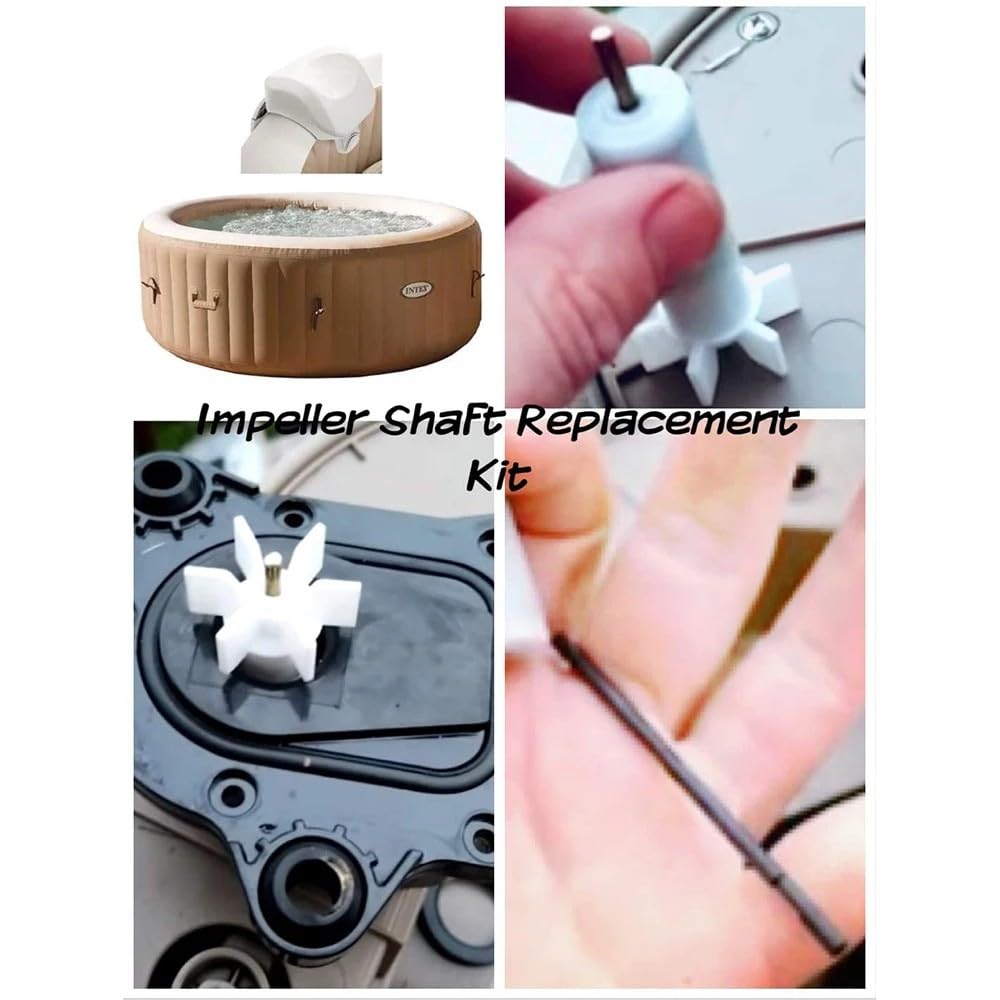 2 ejes de cerámica para Intex Pure Spa Hot Tub Impulsor Bomba E90 Diámetro de error 1/8 pulgadas para modelo SSP-H-20-M y SB-20M 401M 403M (con 4 tapas)
