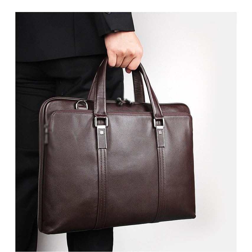 Genuine Leather Men's Briefcase, Business Bag, Cowhide Document Bag, Handbag, Large Capacity Crossbody Bag4