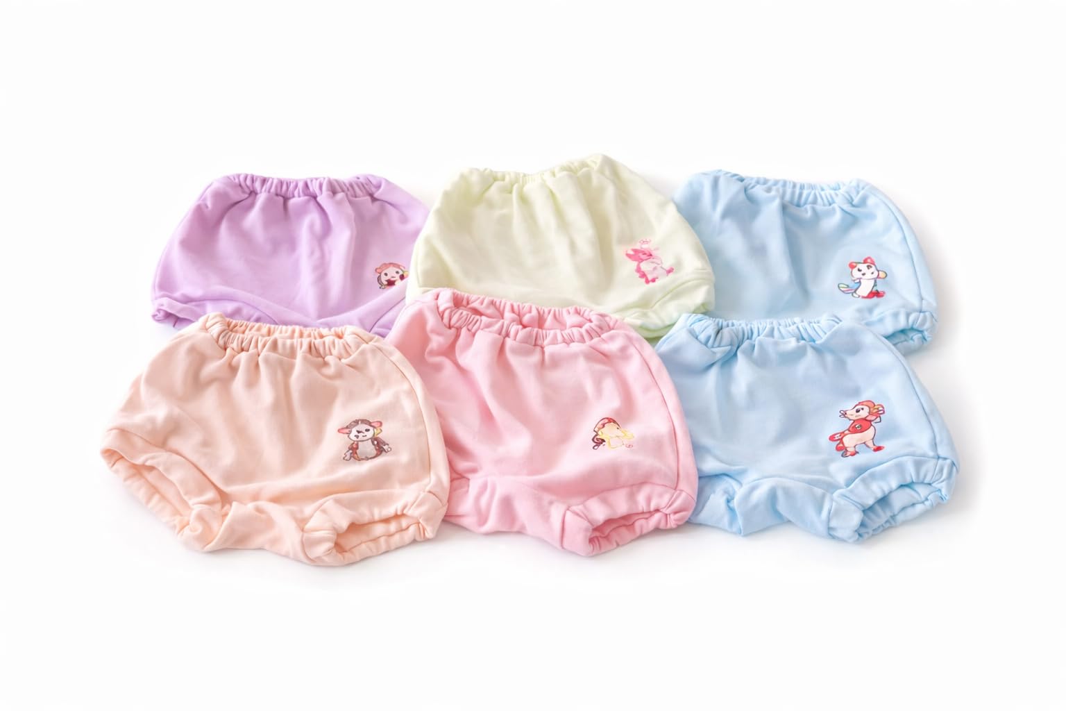 | 100% Cotton Baby Bloomers | Unisex Printed Bottoms for Infants & Toddlers | Soft & Comfortable | Elastic Fit Designs - Pack of 6 Multicolour