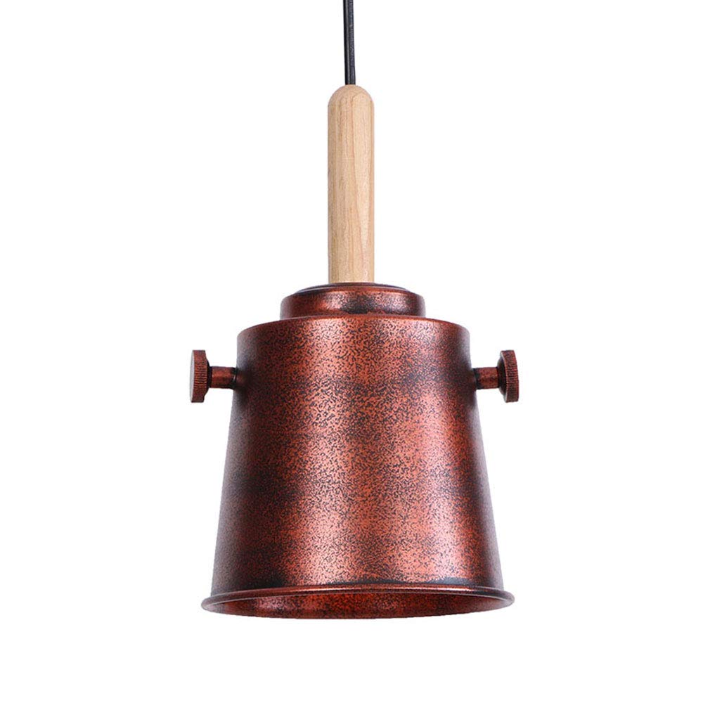 Lustre bois et fer forgé E27 pour éclairage de bar et restaurant