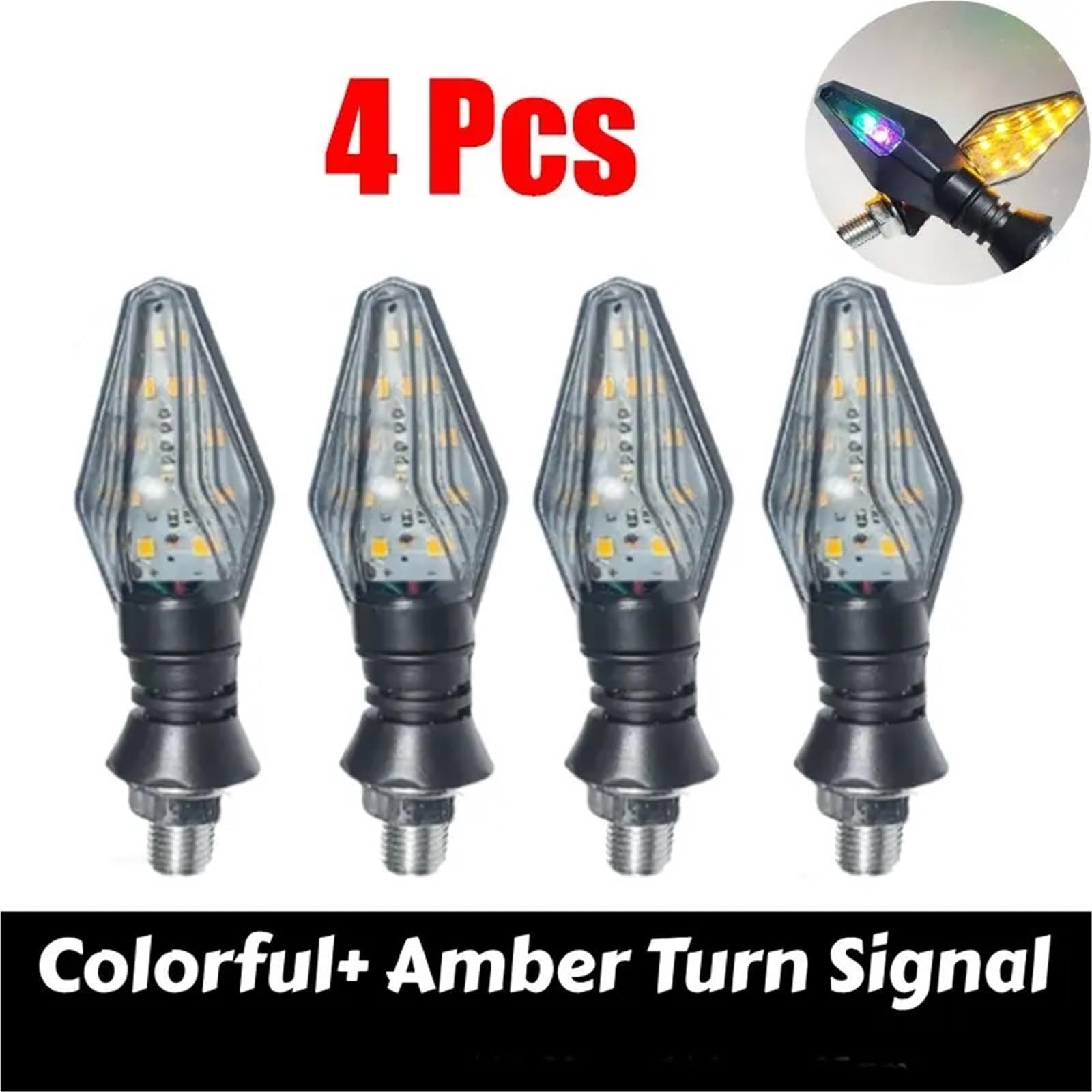 reflektory przednie Motocyklowe Światła Kierunkowskazów Amber 10mm 12V LED Moto Lampa Uniwersalne Przednie Tylne(4 Pcs)