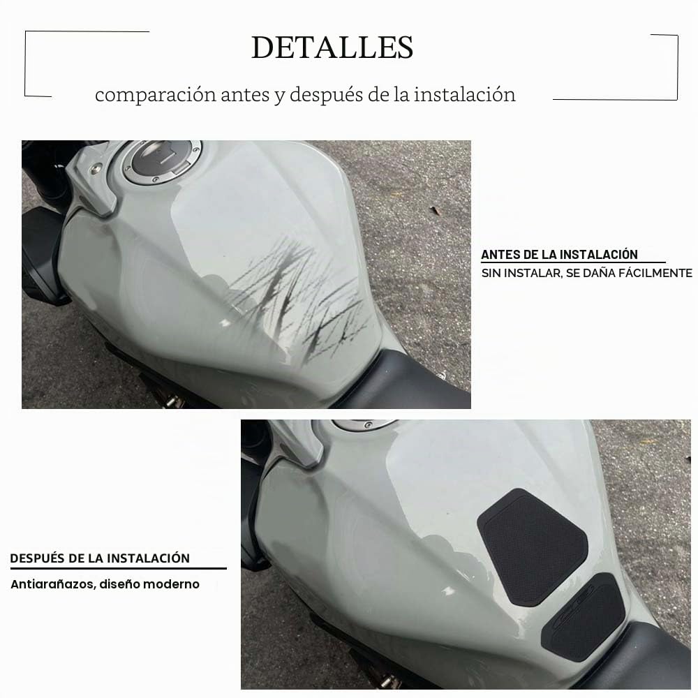 Para CB 500 universal CB650R CB1000R CB650 CB1000 CB125 CB250 Motocicleta Combustible Tanque Amortiguador Protección Adhesivo de Goma (negro)