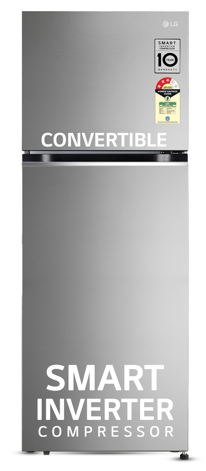 LG 343 L 3 Star Frost-Free Smart Inverter Double Door Refrigerator (GL-S382SPZX, Shiny Steel, Convertible with Express Freeze)