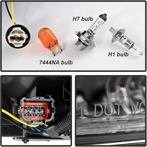 Miniatura 4 de ACANII - Para faros Nissan Sentra 2013-2015, carcasa negra, LED DRL, proyector de tubo, faros delanteros del lado del conductor y del pasajero