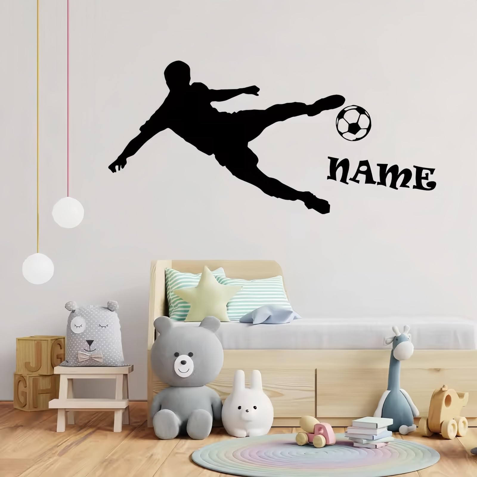 Pegatinas De Fútbol Personalizadas con Nombre Y Número. Vinilo De Portero Personalizado For Pared. Decoración For Habitación De Niños Y Niñas. Póster De Fútbol(56x70cm)
