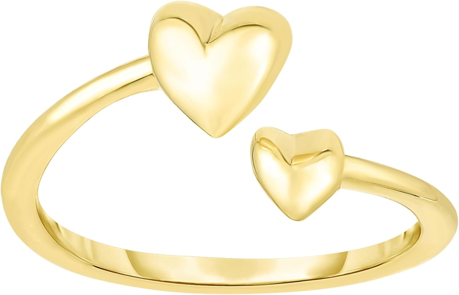 Jewelry Affairs 14K Yellow Gold Hearts Bypass Toe Ring 9mm