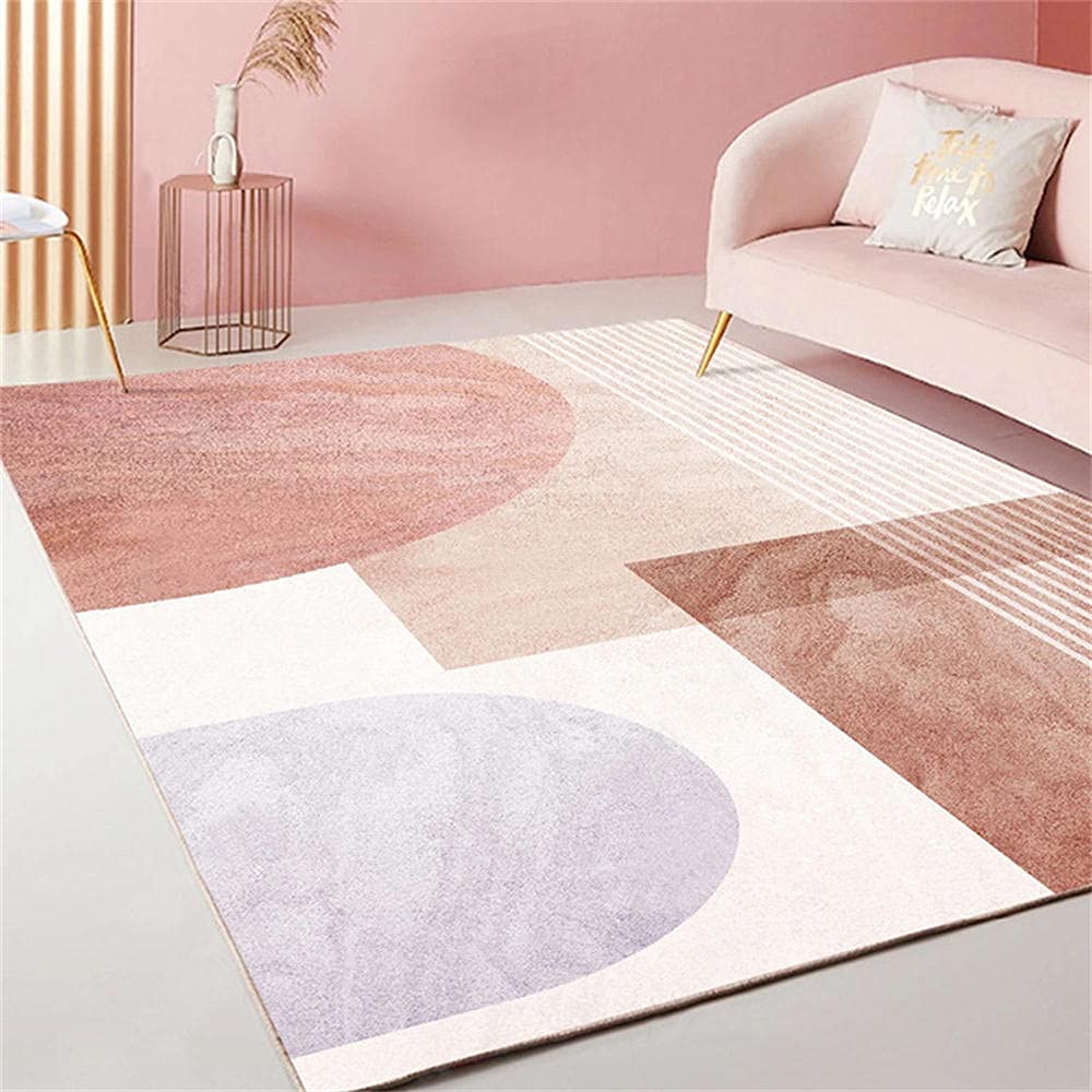 Tapis de chambre adulte rose et lavable pour créer un coin moquette confortable