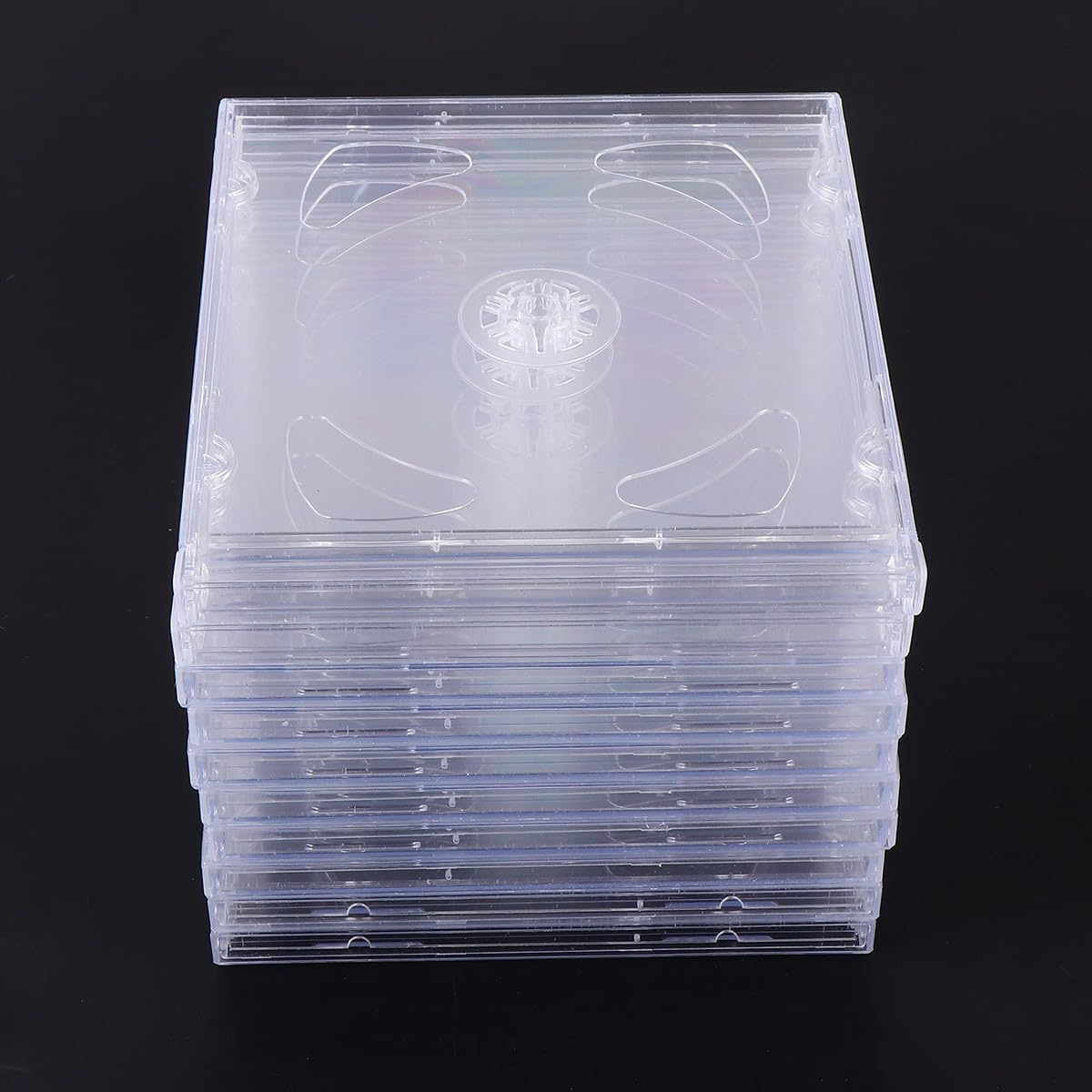 ibasenice Scatole per Stoccaggio CD Doppio Trasparente in Plastica Rigida, Formato Portatile, Confezione da 10 Pezzi per Mixtape e Video Matrimonio
