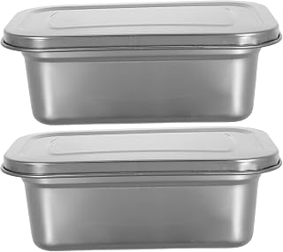 YARNOW 2 Pcs Homemade Ice Cream Containers with Lids, 1. 2 Quart, 201 Stainless Steel, Perfect for Ice Cream, Freezer, Sorbet, Yogurt Or Gelato Storage