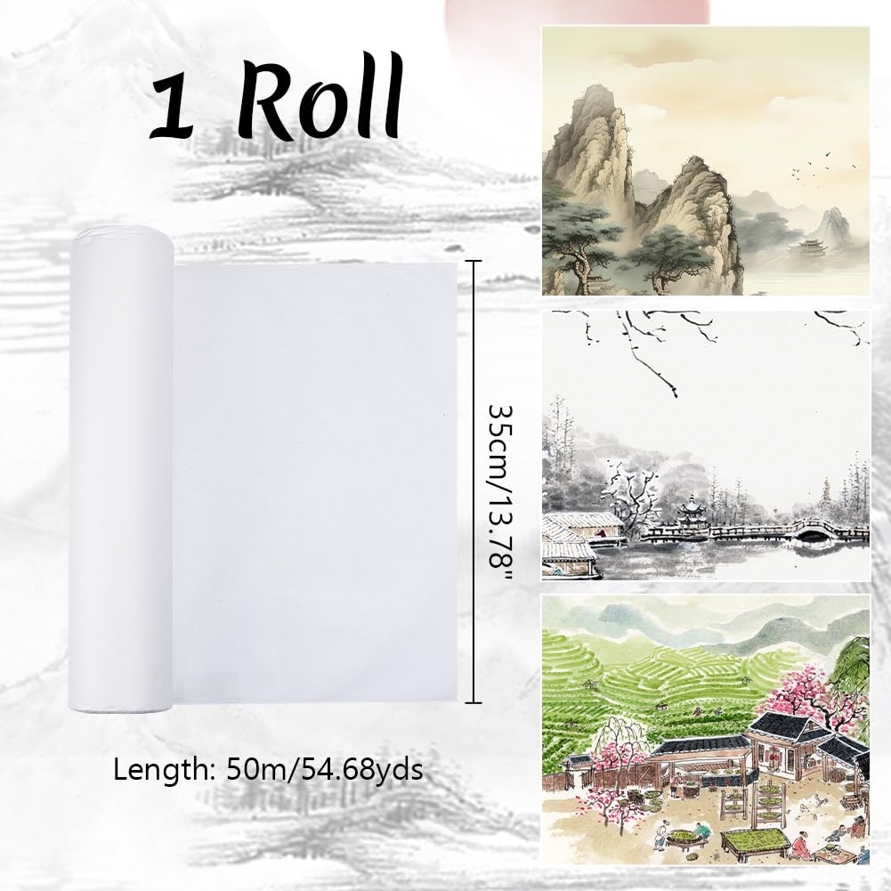 Carta Xuan Per Calligrafia Cinese - Rotolo 2000x35cm Senza Griglie Per Pittura E Scrittura - Foto 2