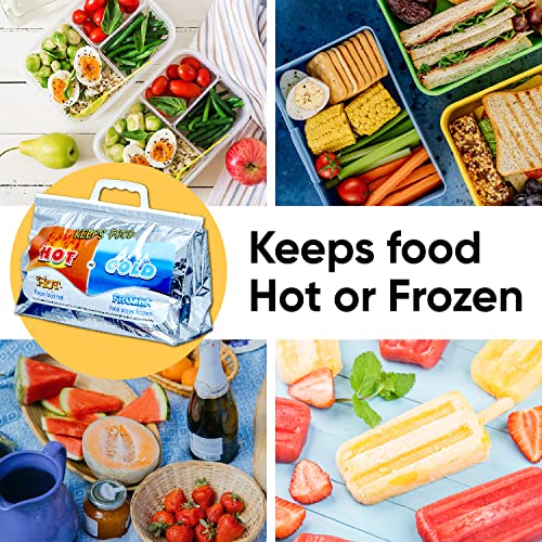 Image of Superio Hot and Cold Insulated Bags for Food Delivery, Grocery Shopping Bags, Food Storage for Hot and Frozen Food for Travel, Disposable Cooler Bag, Reinforced Thermal Lunch Bag (4, 13 inchx5.5 inchx8.5 inch)