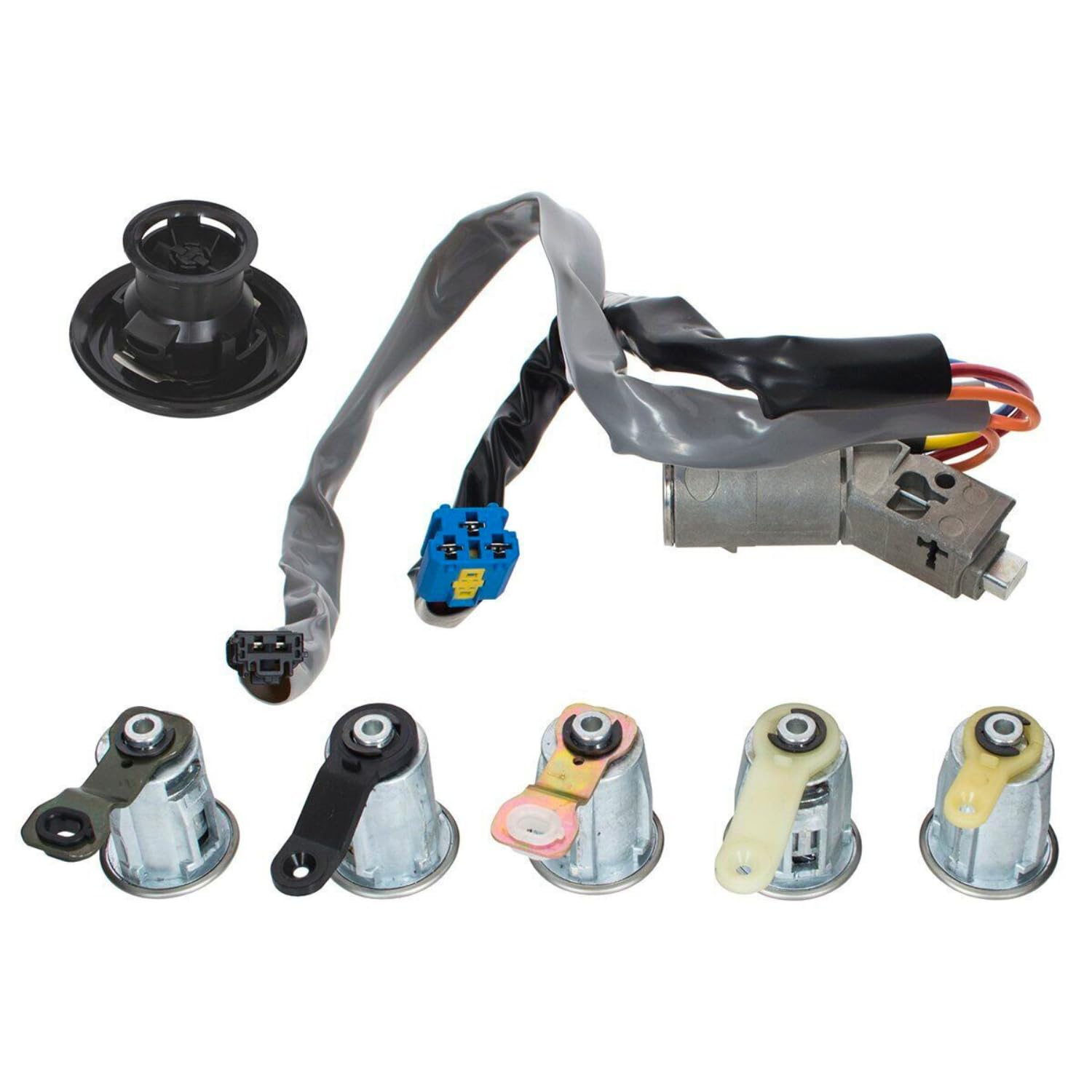 Kit de cerradura de encendido y tapón del depósito de combustible compatible con Citroën Berlingo y Peugeot Partner - OEM 4162CF - Llaves + encendido + tapa del depósito de combustible