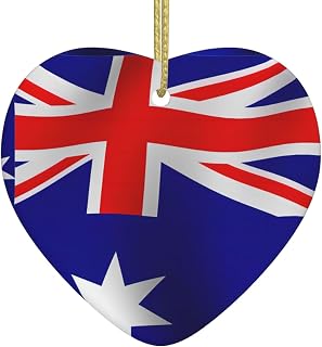 Australian Flag Print Christmas Hanging Ornament Ornaments for Tree Holidays Heart Christmas Tree Home Decor
