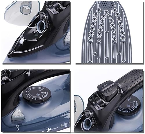 Miniatura 4 de Plancha de vapor, sin placa inferior pegajosa, vapor potente, 1000 vatios, tanque de agua antifugas, recordatorios de precisión adecuados