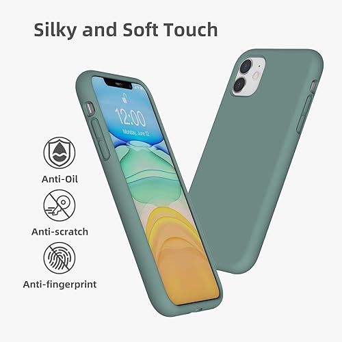 Miniatura 6 de K TOMOTO Funda compatible con iPhone 11 de 6.1 pulgadas, goma de gel de silicona líquida de protección de cuerpo completo con forro de microfibra