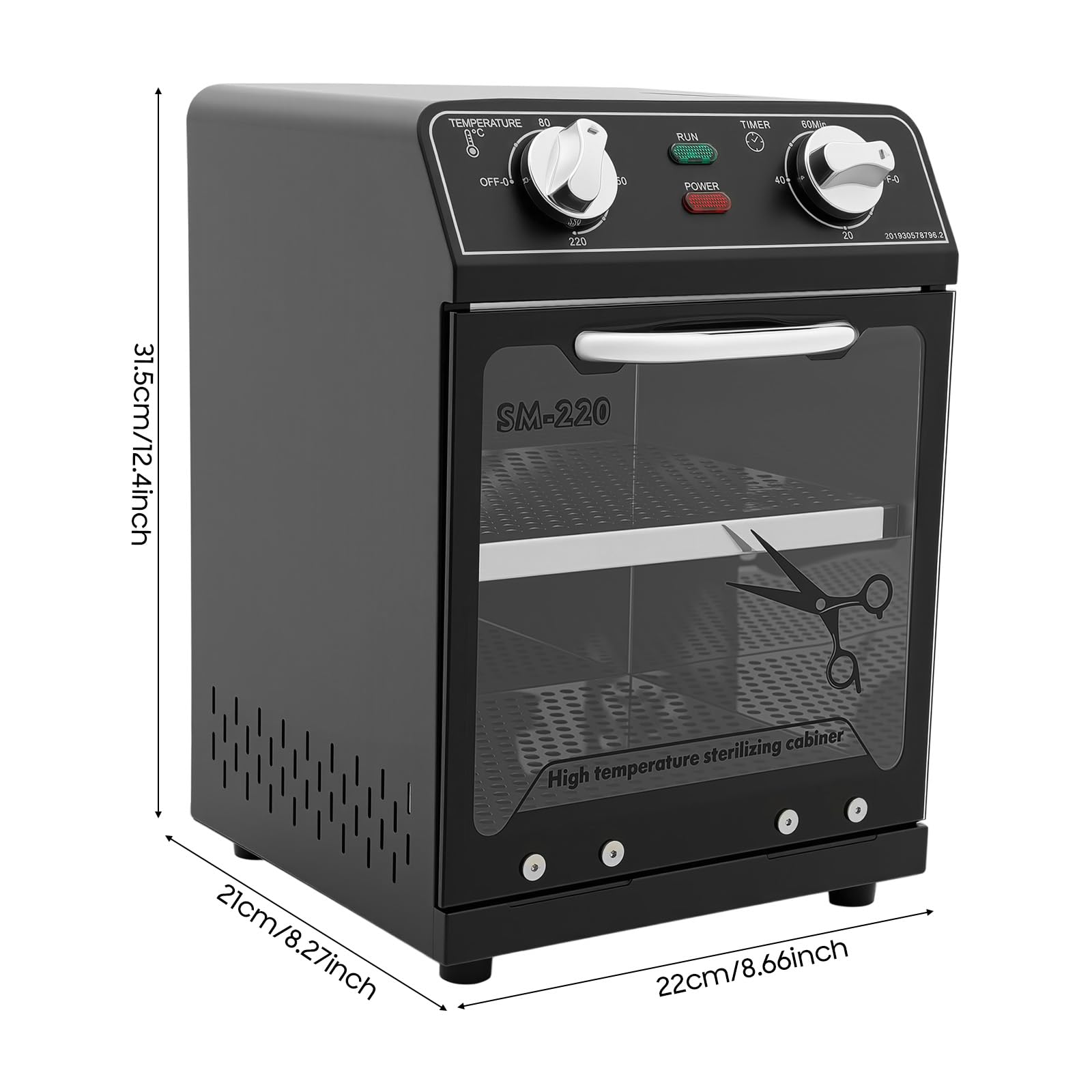 Sterylizator 600 W do instrumentów, sterylizator antywirusowy o wysokiej temperaturze, z regulacją temperatury i timerem, sterylizator w autoklawie do narzędzi do paznokci, narzędzi