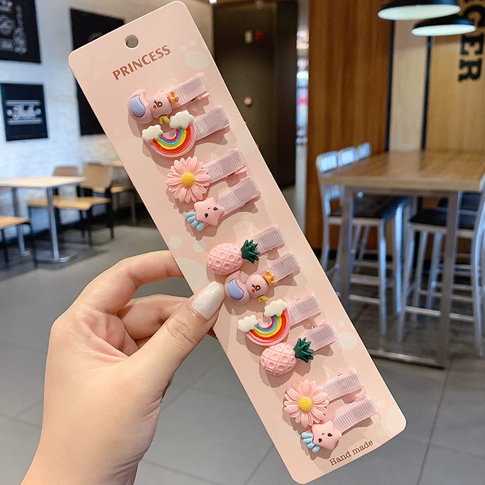 Accessori Capelli Bambina, 40 Pezzi Fiori, Frutta, Fiocchi e Arcobaleni, Nessun Danno, Mollette, Bella Vivida Fermagli