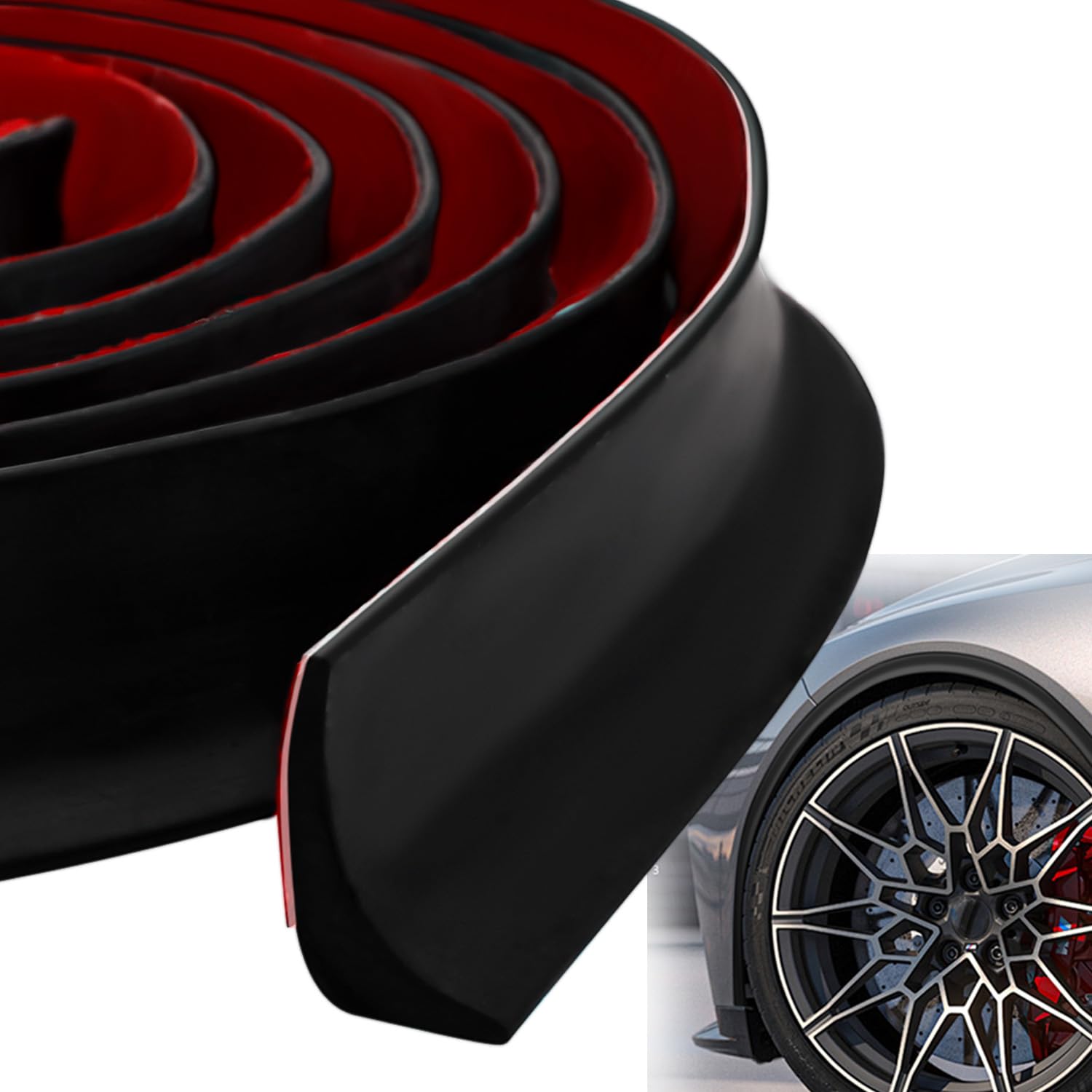 Kotflügelverbreiterung Gummi Universal 3 Meters Radlauf Schutzleisten Kotflügelverbreiterungen Radlaufverbreiterungen Universal für Auto-Protektor und Dekoration(3 Meters)