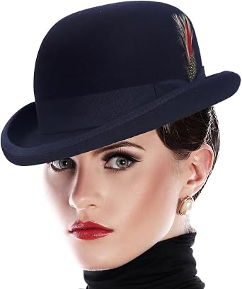 VECRY Wool Fedora Hats for Men Women Felt Church Bowler Derby Hat